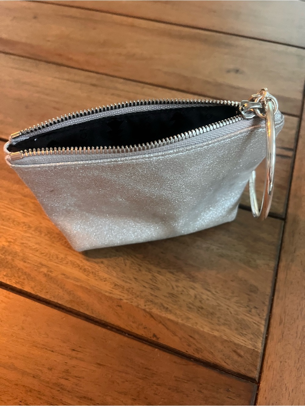 THACKER Silver Glitter Wristlet Pouch! PERFECT CONDITION!